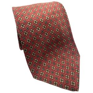 Vintage Polo by‎ Ralph Lauren Men's Silk Necktie Burgundy Geometric Patterned